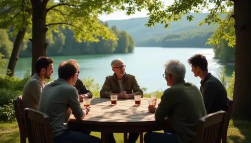 Eine Gruppe hochsensibler Männer in der Natur